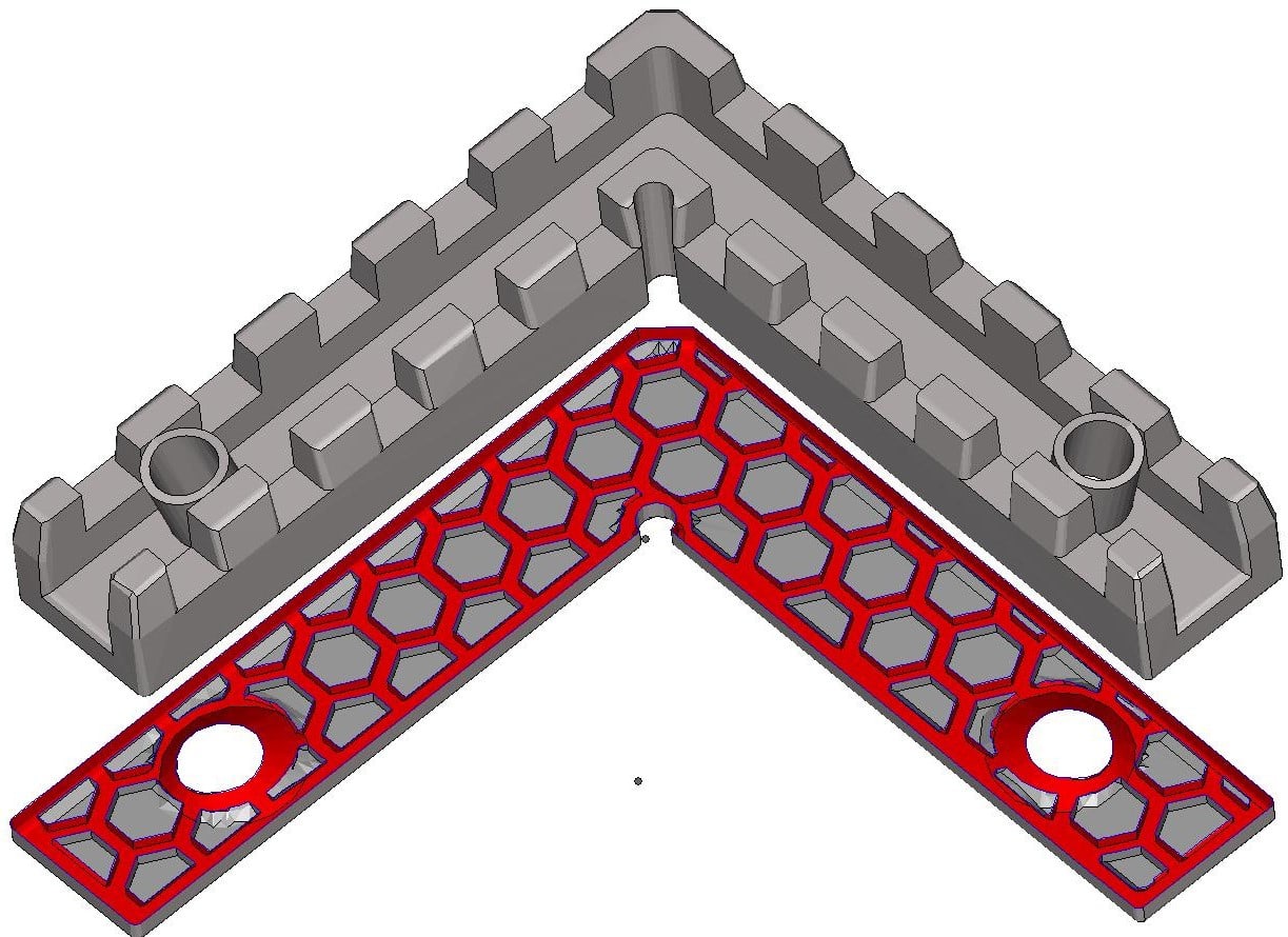 Abb.2b) Schnittbild optimierte Geometrie inkl. Wabenstruktur