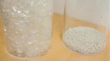 100g PET plastic flakes before and after compaction